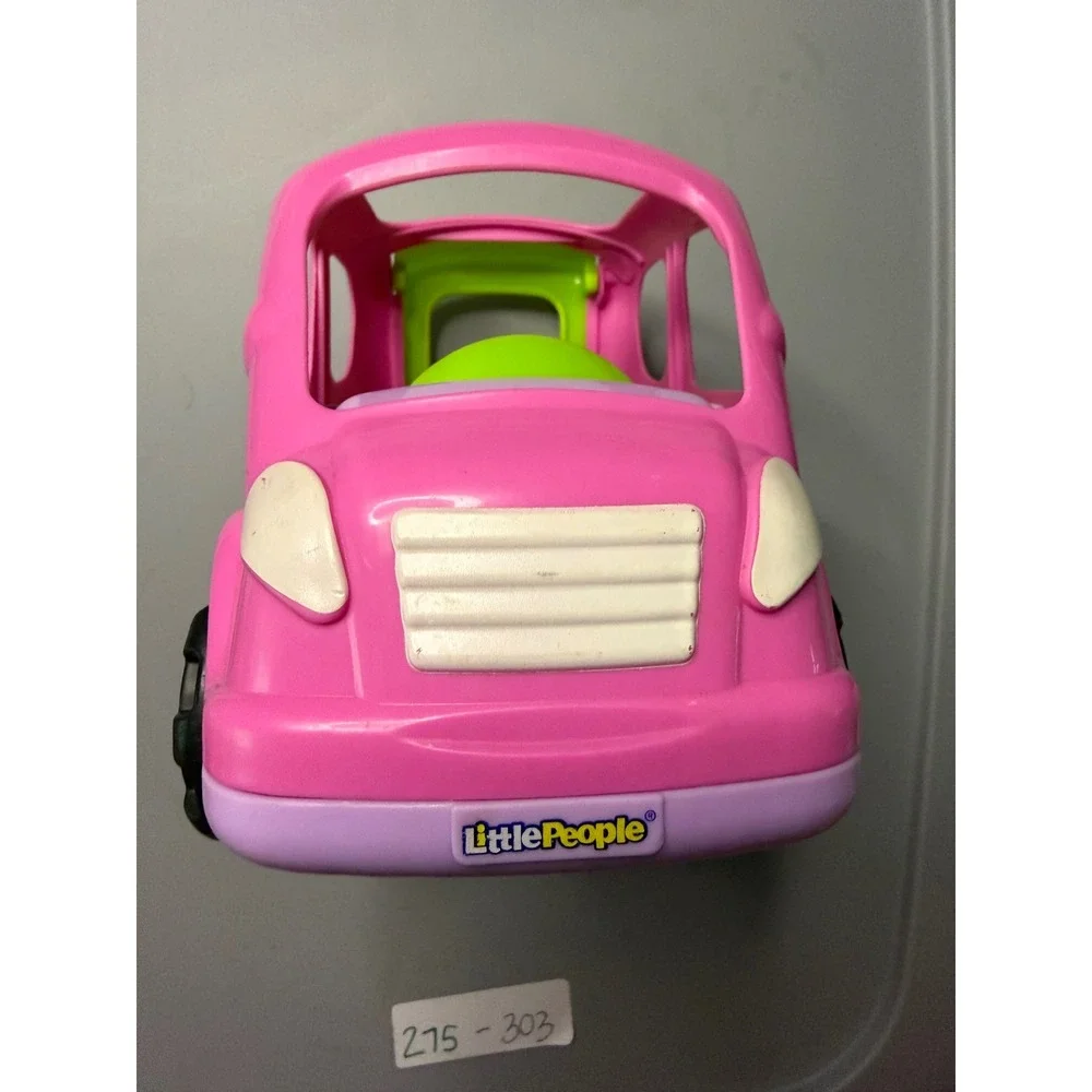Fisher Price Little People Pink SUV Car Vehicle Purple Green Wheels 2013 Mattel